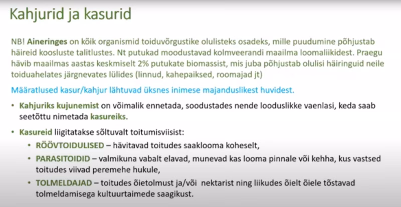 Kuvatõmmis videost kasurid kahjurid