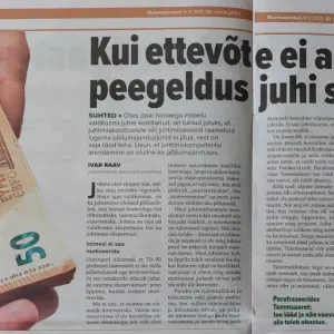 Maalehes avaldatud artikkel juhtimiskompetentsist p&otilde;llumajanduses