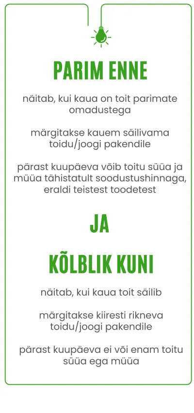 K&otilde;lblik kuni ja parim enne vahe